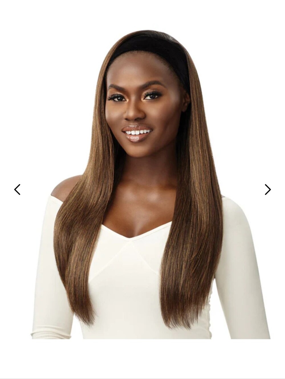 NWT The Outre All Around Headband Wig – Bridgette in DR2/HONEY WALNUT